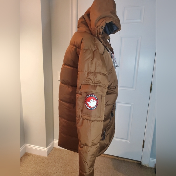 Canada Weather Gear Brown Hooded Puffer Jacket Mens - Picture 4 of 12